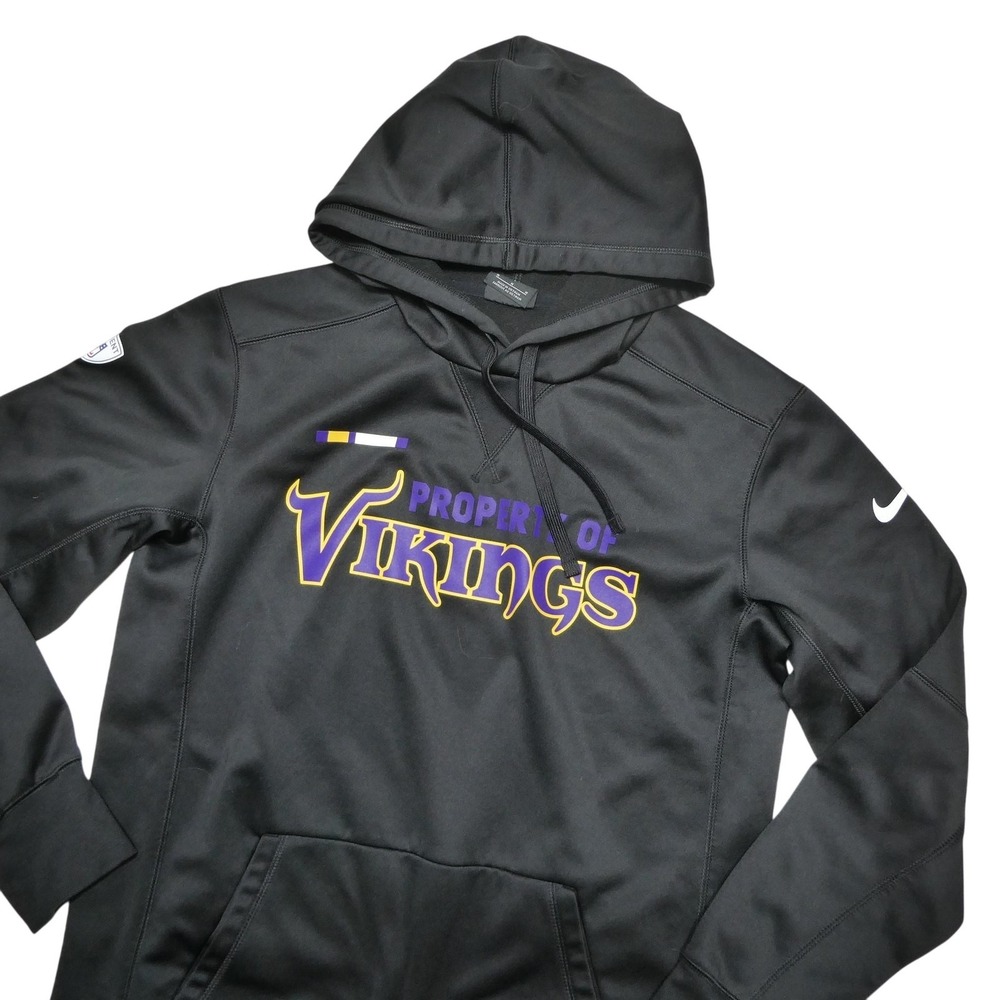 Minnesota Vikings‎ Hoodie Mens Medium Black NFL Football Nike Dri-FIT Fleece